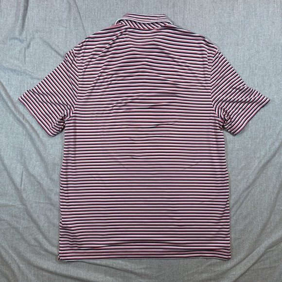 Vineyard Vines Polo Shirt Mens Medium Performance Pink Striped‎ Golf Stretch - Picture 9 of 9